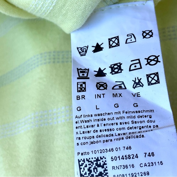 Hugo Boss Polo Lemon Yellow Shirt Sz Large FREE SHIPPING - Picture 5 of 7